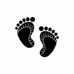 creative details Baby Footprints Icon Vector Illustration