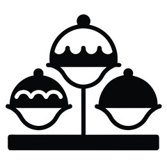 dessert platter sweet treats line icon