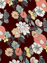 Floral Texture Pattern with Leaves and Modern Aesthetics