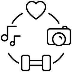 Hobbies Vector Icon Stock Illustration for Leisure and Recreation Concepts