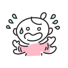 冷や汗をかいて大慌てする女性・大混乱・パニック・大忙し