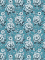 Botanical All Over Design with Soft Texture and Colors