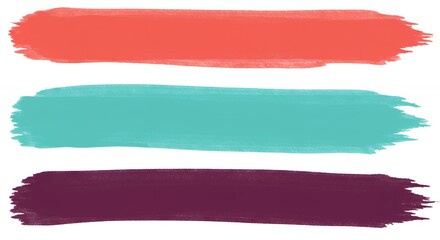 Obraz premium Colorful paint strokes with textured edges for design elements usage