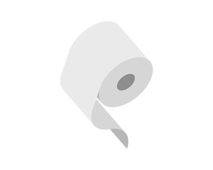 Simple isometric illustration of a roll of paper, perfect for representing cleanliness, hygiene, or new beginnings.