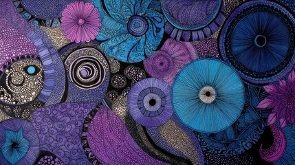 Vibrant, ornate abstract design