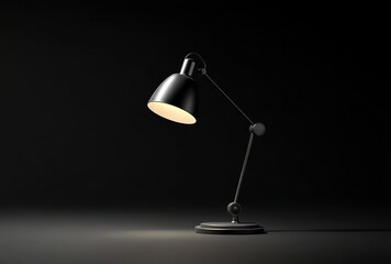 A minimalist table lamp with a warm-lit bulb against a dark backdrop. Suitable for study rooms, offices, or cozy interiors, it represents focused lighting and security