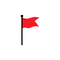 Red flag icon. Vector concept for pointer, tag and important sign