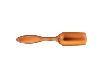Brown plastic spoon, isolated on transparent background