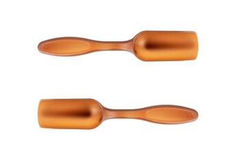 Brown plastic spoon, isolated on transparent background