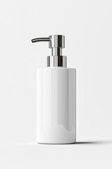 Obraz premium ceramic or plastic soap dispenser, minimal bathroom design, isolated on white background
