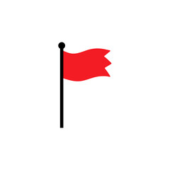 Red flag icon. Vector concept for pointer, tag and important sign