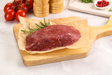 Raw beef meat uncocked steak
