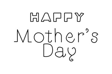 Happy mother's day one line drawing  minimalist continuous one line art vector illustration
