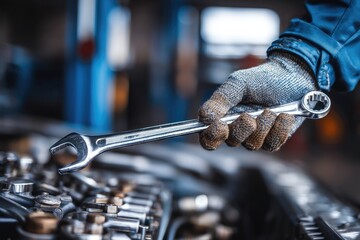 Obraz premium Mechanic working on engine (7)