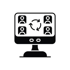 Online Collaboration Icon vector stock illustration