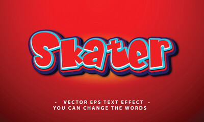 skater text with effect illustration