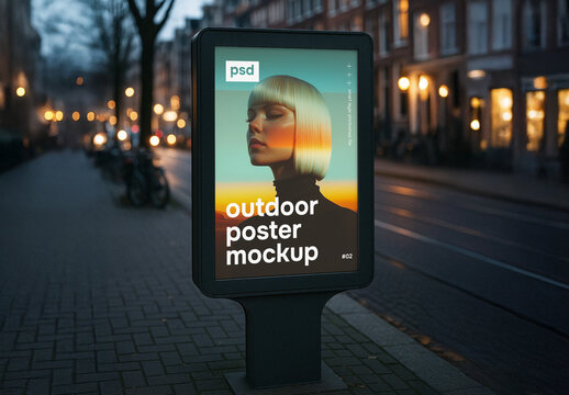 Outdoor poster design mockup
