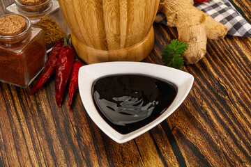 Asian unagi sauce in the bowl