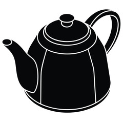 Teapot silhouette vector illustration on white background