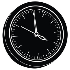 Clock silhouette vector design on white background