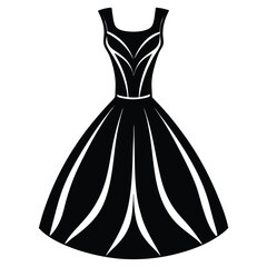 Dress silhouette vector illustration on white background