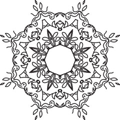 easy mandala design with clean lines for coloring book, tattoo and henna design, creative mandala art, mandala design for adults coloring book