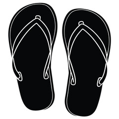 Flip flops silhouette vector artwork on white background