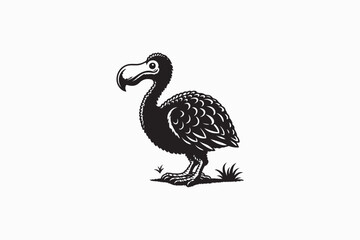 A Dodo bird vector silhouette black and white color image adobe illustrator. eps © MDBADRUL