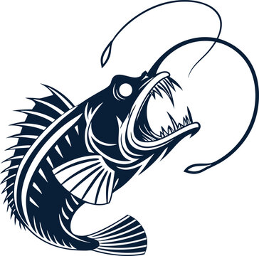 Anglefish vector on white background and Anglefish Sketch Illustration.