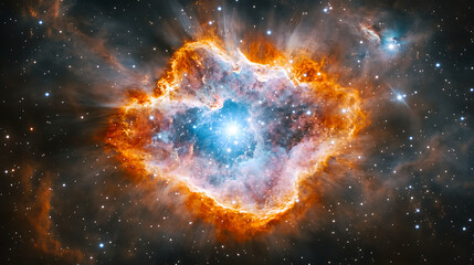 Fototapeta premium Celestial Fireworks A Stunning Nebula in Deep Space
