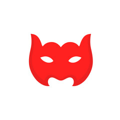 Red super hero mask icon
