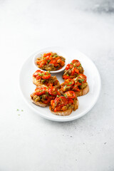 Crostini with roasted vegetables