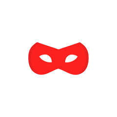 Red super hero mask icon