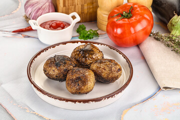 Baked potato barbecue with skin
