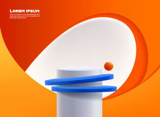 3d rendering, Abstract minimal stage for product display present.