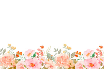 Watercolor flowers background vector for design.