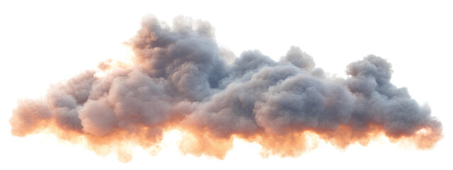 A large cloud of smoke, isolated on a transparent background PNG