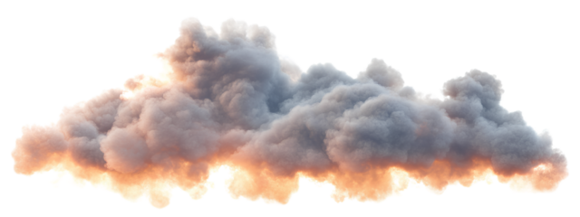 A large cloud of smoke, isolated on a transparent background PNG