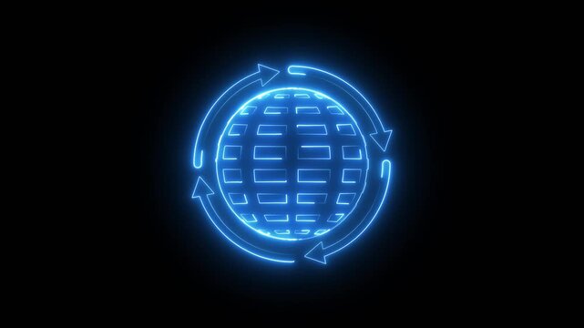 Glowing neon harmonization icon isolated on black background. HD Video motion graphic animation
