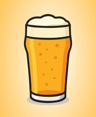 A refreshing pint of beer with a foamy head in a glass