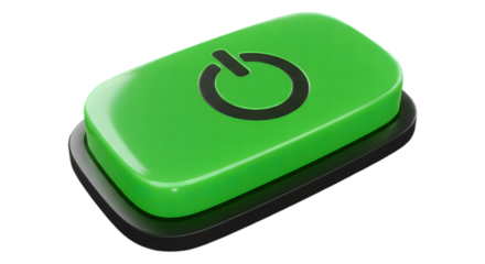Pressing the Green Power Button for Start or Activation on Black