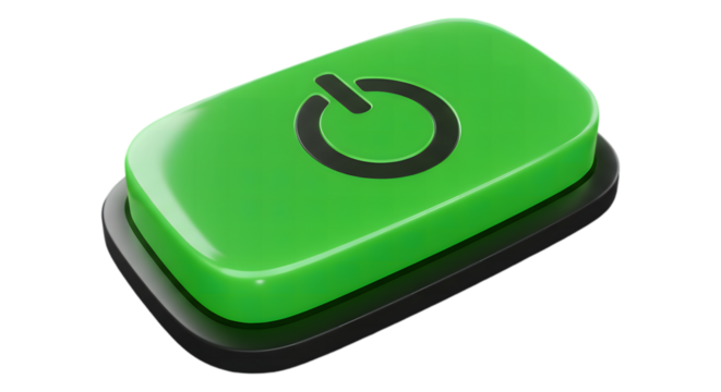 Pressing the Green Power Button for Start or Activation on Black