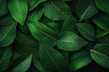 Fototapeta premium Green Background Leaves. Closeup of Bright Green Maple Leaf in Summer