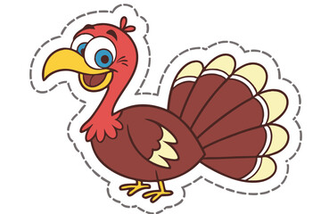 7 Cartoon turkey, Pilgrim hat, wine glass, colorful feathers, Thanksgiving, humorous illustration, big eyes, red wattle, brown and orange plumage, festive, anthropomorphic, cheerful expression, holida