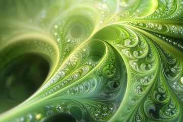 Green Design Background. Abstract Fractal Artistic Graphic Generated Wallpaper