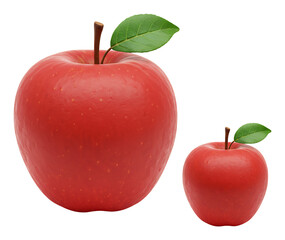 艶やか紅リンゴ 大小対比 瑞々しい質感