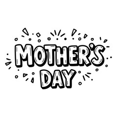 Fototapeta premium Bold, stylized Mother's Day typography with decorative elements; suitable for marketing, social media, or print.