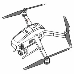 Modern Drone Vector Illustration For Aerial Photography And Videography Applications