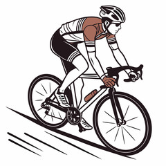 Cyclist Riding Bike Vector Illustration For Sport And Fitness Enthusiasts Design