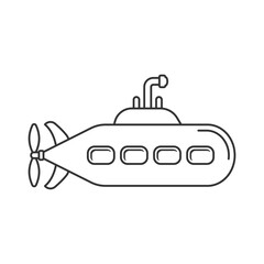 Submarine icon in flat style. Bathyscaphe vector illustration on isolated background. Underwater transport sign business concept.